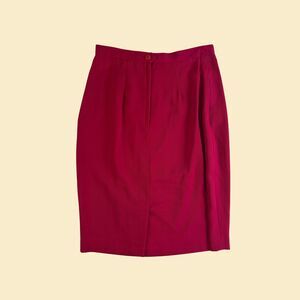 1980s pink skirt by Sassco, size 8 vintage 80s midi to maxi pleated skirt